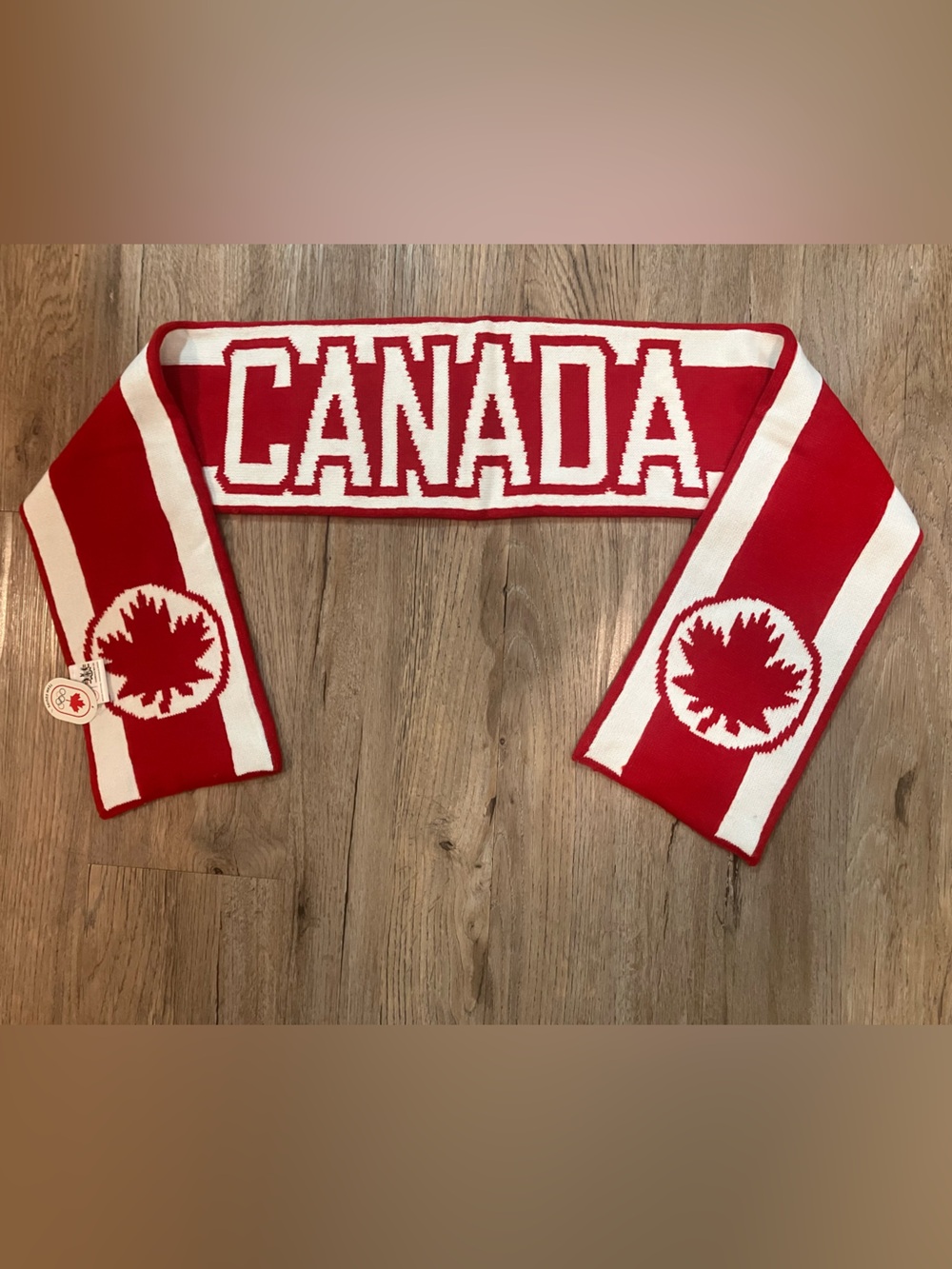 NWT Hudson Bay Company HBC Team Canada Olympic Knit Scarf Maple Leaf